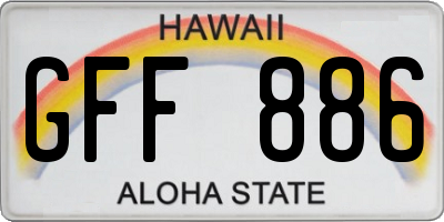 HI license plate GFF886