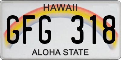 HI license plate GFG318