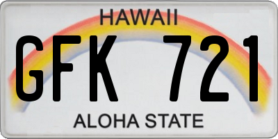 HI license plate GFK721