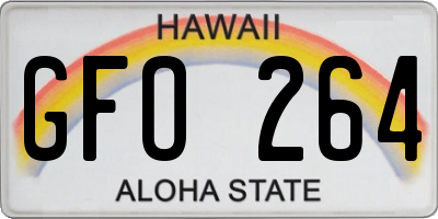 HI license plate GFO264