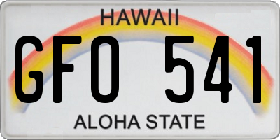 HI license plate GFO541