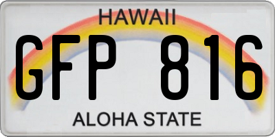 HI license plate GFP816