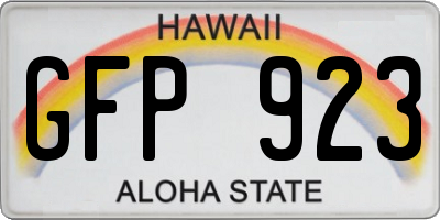 HI license plate GFP923