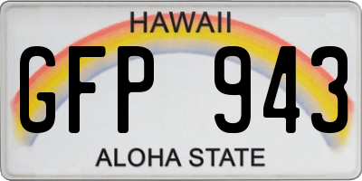 HI license plate GFP943
