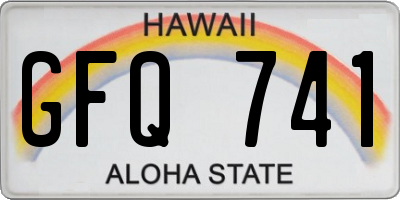 HI license plate GFQ741