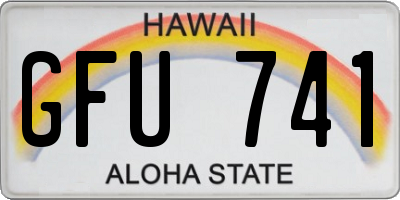 HI license plate GFU741