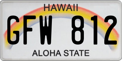 HI license plate GFW812