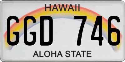 HI license plate GGD746