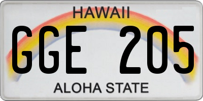 HI license plate GGE205