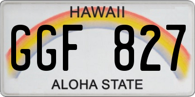 HI license plate GGF827