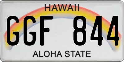 HI license plate GGF844