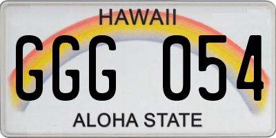 HI license plate GGG054