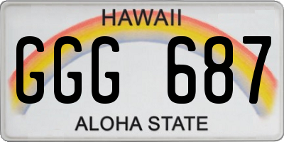 HI license plate GGG687