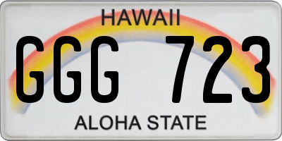 HI license plate GGG723