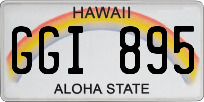 HI license plate GGI895