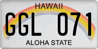 HI license plate GGL071