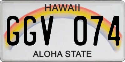 HI license plate GGV074