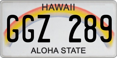 HI license plate GGZ289