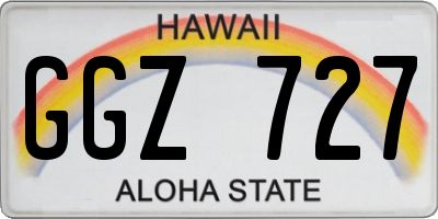 HI license plate GGZ727