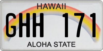 HI license plate GHH171
