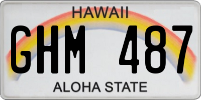 HI license plate GHM487