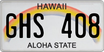 HI license plate GHS408