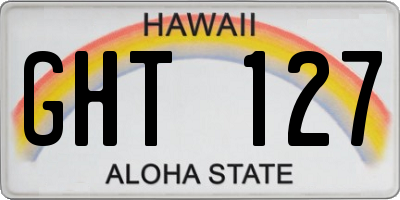 HI license plate GHT127