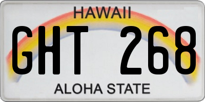 HI license plate GHT268