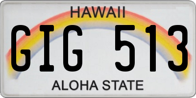 HI license plate GIG513