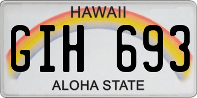 HI license plate GIH693