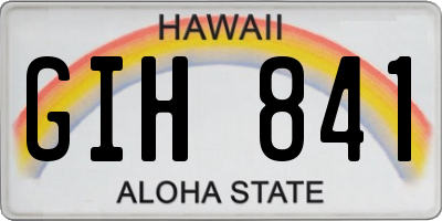 HI license plate GIH841