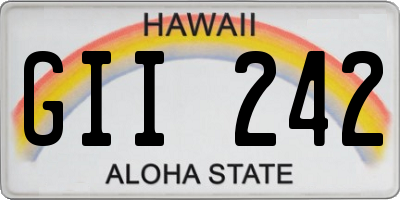 HI license plate GII242