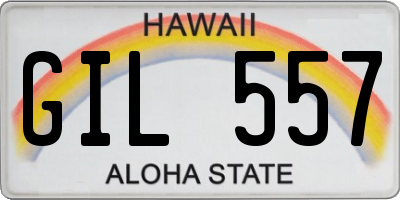 HI license plate GIL557