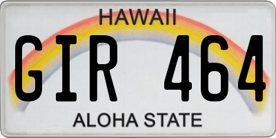HI license plate GIR464