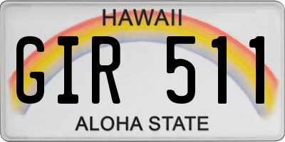 HI license plate GIR511