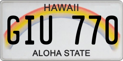 HI license plate GIU770