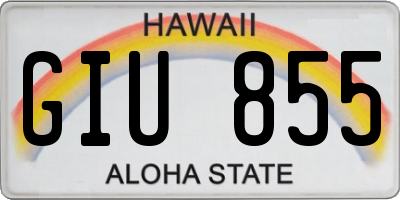 HI license plate GIU855