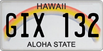 HI license plate GIX132