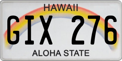 HI license plate GIX276