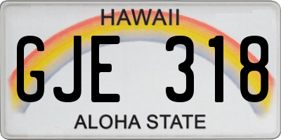HI license plate GJE318