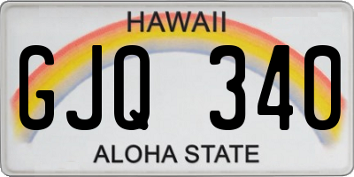 HI license plate GJQ340