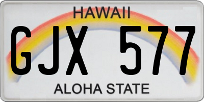 HI license plate GJX577