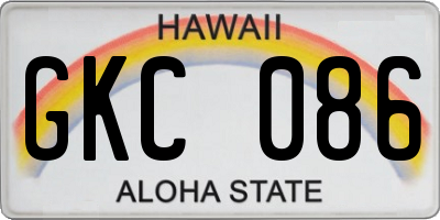 HI license plate GKC086
