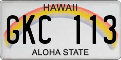 HI license plate GKC113
