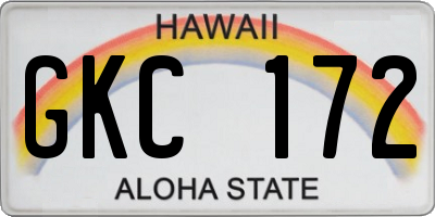 HI license plate GKC172