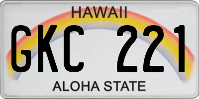HI license plate GKC221