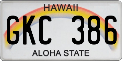 HI license plate GKC386
