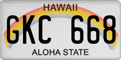 HI license plate GKC668