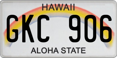HI license plate GKC906