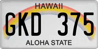 HI license plate GKD375